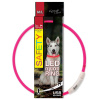 Obojok DOG FANTASY LED nylonový ružový ML 1 ks