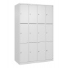 Skriňa uzamykateľná C+P Cabo-Plus, 4 oddelenia, 1200 x 500 x 1850 mm, biela