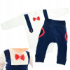 Detský komplet - Baby Set Mool 62 Biela, červená, námornícka modrá 2 ks. (Perfektný styling pre malého gentlemana k 62. narodeninám)
