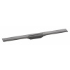 Hansgrohe RainDrain Flex Lineárny sprchový žľab s roštom 900 z nehrdzavejúcej ocele, k stene, skrátiteľný, kefovaný čierny chróm 56052340-HG