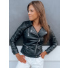 Čierna dámska koženková bunda so stojačikom vo farbe čokolády Dstreet TY2995 Farba: Čierna, Veľkosť: XXL