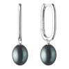 Gaura Pearls Stříbrné náušnice s černou řiční perlou Shannon, stříbro 925/1000 SK20460EL/B Černá
