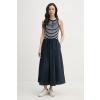 Tommy Hilfiger šaty s rozšíreným strihom bavlnené WW0WW49628 tmavomodrá XS