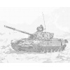 ZUTY Bodkovanie - TANK VO VOJNE V HORÁCH Rámovanie: bez rámu a bez vypnutia plátna, Rozmer: 80x100 cm