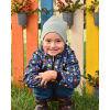 Detská bavlnená čiapka, obojstranná, čierna + olivová M (4-14 let)