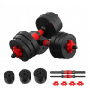 Nastaviteľné bitúmenové činky 4fizi 2x 10 kg (Nastaviteľné činky 20 kg Barbell set 2x10kg)
