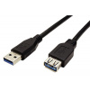 Kábel USB 3.0 A-A 3m A(M)-A(F) prodlužovací, černý