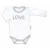 Baby Nellys Body dlhý rukáv Love - biely, veľ. 56
