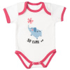 MBaby Bavlnené body s krátkym rukávom, Sloníča So Cute, bielo/červené 86 (12-18m)