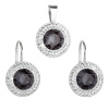 Súprava šperkov s kryštálmi Swarovski náušnice a prívesok čierne okrúhle 39107.3