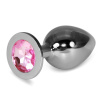 LOVETOY Metal Butt Plug RoseBud Classic with Pink Jewel Size L