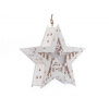 Drevená hviezda vianočná svietiaca na zavesenie biela 1ks