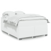 Boxspring posteľ s matracom biela 160x200 cm umelá koža-ForU-3285218