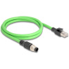 Delock 80421 RJ45 / M12 sieťové káble, prepojovacie káble SF/UTP 1.00 m zelená 1 ks; 80421