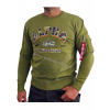 Alpha Industries mikina pánska COLLEGE CAMO Sweater moss green Veľkosť: XXL, Farba: zelená
