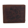 Pánska tmavo-hnedá kožená peňaženka Mercucio 2911908-18 medveď