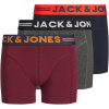 Jack and Jones 3 Pack Lichfield Trunks Junior Boys Burgundy/Grey/Navy 7-8 rokov