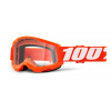 100% Motokrosové okuliare 100% Strata 2 oranžové s čírym plexi