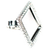 Crystal-ZONE Prsteň crystalROCKS STRASS štvorec 20mm ródium