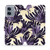 Flipové pouzdro Mobiwear - Motorola Moto G54 5G / Moto G54 5G Power Edition - VA47S Fialová flóra (Knížkové flip pouzdro, obal, kryt na mobil Motorola Moto G54 5G / Moto G54 5G Power Edition - VA47S F