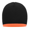 Myrtle beach Pletená čiapka s kontrastným okrajom MB7584 Black one size
