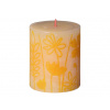 Bolsius sviečka valec Butter Yellow Rustic Silhouette 68x80mm
