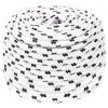 vidaXL Pletené lodné lano biele 6 mm x 100 m polyester