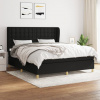vidaXL Posteľný rám boxspring s matracom čierny 160x200 cm látka - Čierna - 176323-110543