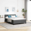 Boxspring postel s matrací a LED tmavě šedá 160x200 cm látka Šedá 3342220