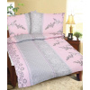Bellatex Povlečení krepové Růžová,Šedá 80/133 - 140x220, 70x90 cm