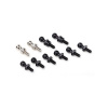 Traxxas guľové čapy čierne (6), strieborné (2), dlhé (2)