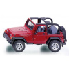 SIKU Jeep Wrangler čierna červená mestský model auta kov plast Jeep Wrangler 80 mm 1:32