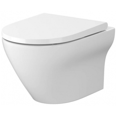 Cersanit LARGA WC závesne Oválne CleanOn Biele + sedátko SLIM DUR SC EO, S701-472 S701-472