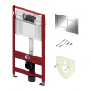 Tece Teceprofil, SET 4v1 inštalačný modul pod omietku pre závesné WC h112 w50 cm + chrómové tlačidlo + úchyt + zvuková izolácia, 9400412
