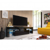 Cama Meble Tv stolík TORO 158, čierny mat/čierny vysoký lesk/čierny vysoký lesk