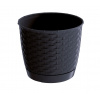 Kvetináč plast sivý Prosperplast 22 cm x 22 x 19,5 cm