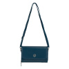 Dámska crossbody koženková kabelka petrolejová