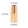 Kemppi W021173 - Dýza plynová, L57 / OD25 / D15