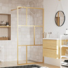 vidaXL Sprchová zástena s priehľadným ESG sklom, zlatá 100x195 cm - Zlato - 133232-79293
