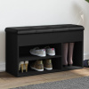zahrada-XL Lavička na topánky čierna 82x32x45,5 cm kompozitné drevo 835027