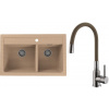 Set Alveus (dřez Atrox 50 Beige 55 + baterie Mintas Béžová/Kartáčovaná ocel) SETA25073