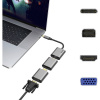 Hama 00200306 USB-C® / Mini-DisplayPort / HDMI / VGA adaptér [1x USB-C® zástrčka - 1x mini DisplaPort zásuvka, HDMI zásuvka, VGA zásuvka] sivá; 00200306