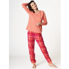 Pyžamo s flanelovými nohavicami - dámske XL Koral