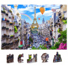 WOODEN CITY Drevené puzzle Rušný Paríž 2v1, 150 dielikov EKO