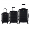 Sada cestovních kufrů TUCCI Console T-0273/3 ABS - černá - 92 L / 58 L + 35% EXPANDER / 33 L