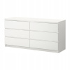 IKEA MALM komoda so 6 zásuvkami 160x78 cm BIELA (IKEA MALM komoda so 6 zásuvkami 160x78 cm BIELA)