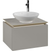 VILLEROY & BOCH Legato závesná skrinka pod umývadlo na dosku (umývadlo v strede), 1 zásuvka, 600 x 500 x 380 mm, Soft Grey, B56700VK