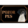 Francúzsky španiel - Kovová tabuľka POZOR PES