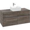 VILLEROY & BOCH Collaro závesná skrinka pod umývadlo na dosku (umývadlo v strede), 4 zásuvky, 1200 x 500 x 548 mm, Stone Oak, C04100RK