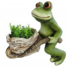 Dekorácia MagicHome Gecco, Žaba s fúrikom, magnesia, 34x20x32 cm